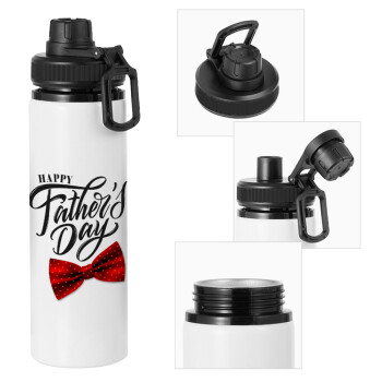 Happy father's Days, Metal water bottle with safety cap, aluminum 850ml