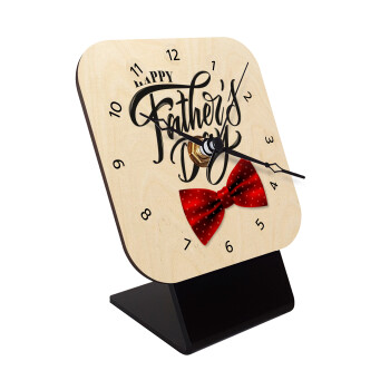 Happy father's Days, Quartz Table clock in natural wood (10cm)