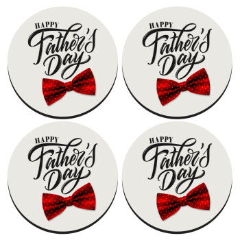 Happy father's Days, ΣΕΤ 4 Σουβέρ ξύλινα στρογγυλά (9cm)