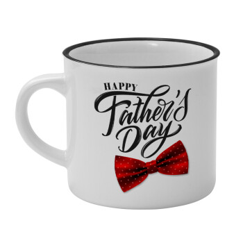 Happy father's Days, Κούπα κεραμική vintage Λευκή/Μαύρη 230ml