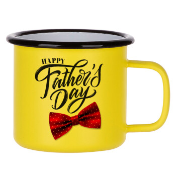 Happy father's Days, Κούπα Μεταλλική εμαγιέ ΜΑΤ Κίτρινη 360ml