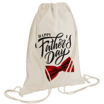 Happy father's Days, Backpack bag GYMBAG natural (28x40cm)