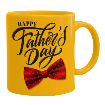 Happy father's Days, Ceramic coffee mug yellow, 330ml