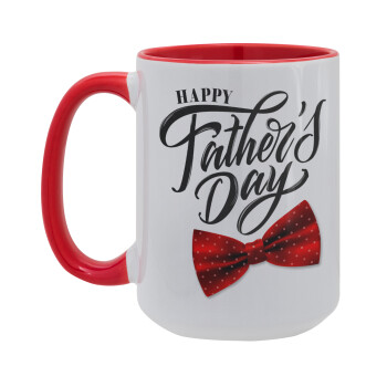 Happy father's Days, Κούπα Mega 15oz, κεραμική Κόκκινη, 450ml