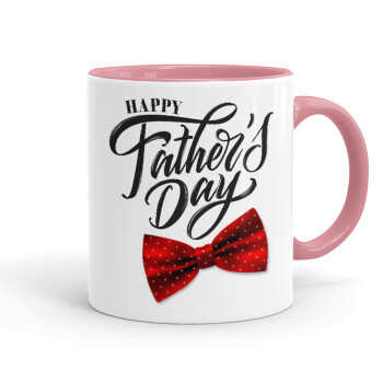 Happy father's Days, Mug colored pink, ceramic, 330ml