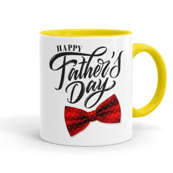 Happy father's Days, Mug colored yellow, ceramic, 330ml