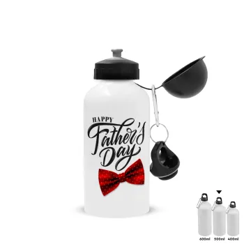 Happy father's Days, Metal water bottle, White, aluminum 500ml