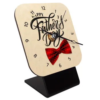 Happy father's Days, Quartz Table clock in natural wood (10cm)