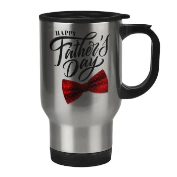 Happy father's Days, Stainless steel travel mug with lid, double wall 450ml
