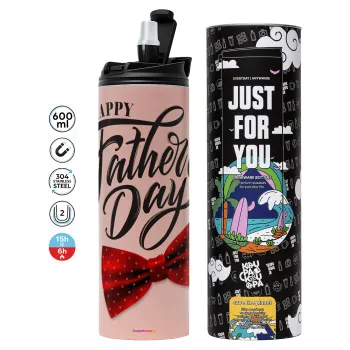 Happy father's Days, Tumbler stainless steel PINK 600ml