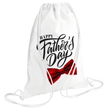 Happy father's Days, Backpack pouch GYMBAG white (28x40cm)