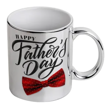 Happy father's Days, Mug ceramic, silver mirror, 330ml