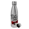 Metallic water bottle, stainless steel, 750ml