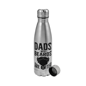 Dad's with beards are better, Μεταλλικό παγούρι νερού, ανοξείδωτο ατσάλι, 750ml