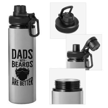 Dad's with beards are better, Μεταλλικό παγούρι νερού με καπάκι ασφαλείας, αλουμινίου 850ml