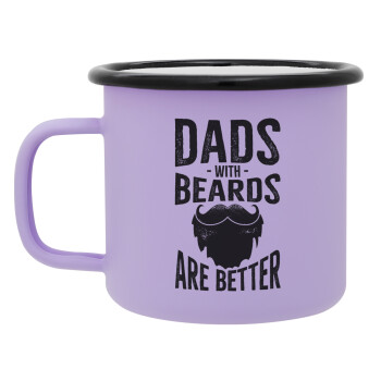 Dad's with beards are better, Κούπα Μεταλλική εμαγιέ ΜΑΤ Light Pastel Purple 360ml