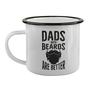 Dad's with beards are better, Κούπα εμαγιέ με μαύρο χείλος 360ml