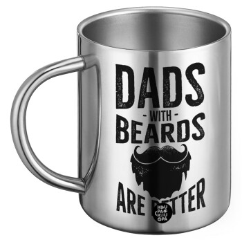 Dad's with beards are better, Ανοξείδωτη Μεταλλική Κούπα 450ml - Διπλού Τοιχώματος