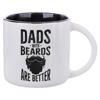 Dad's with beards are better, Κούπα κεραμική 400ml Λευκή/Μαύρη