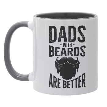 Dad's with beards are better, Κούπα χρωματιστή γκρι, κεραμική, 330ml