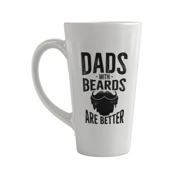 Dad's with beards are better, Κούπα κωνική Latte Μεγάλη, κεραμική, 450ml