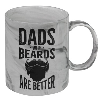 Dad's with beards are better, Κούπα κεραμική, marble style (μάρμαρο), 330ml