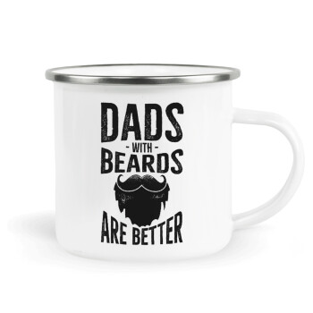 Dad's with beards are better, Κούπα Μεταλλική εμαγιέ λευκη 360ml