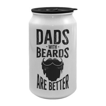 Dad's with beards are better, Κούπα ταξιδιού μεταλλική με καπάκι (tin-can) 500ml