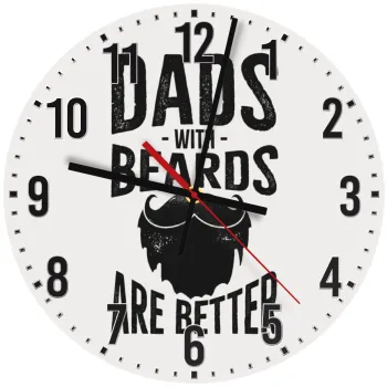 Dad's with beards are better, Ρολόι τοίχου ξύλινο (30cm)