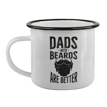 Dad's with beards are better, Κούπα εμαγιέ με μαύρο χείλος 360ml