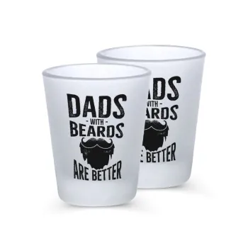 Dad's with beards are better, Σφηνοπότηρα γυάλινα 45ml του πάγου (2 τεμάχια)