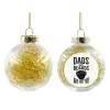 Transparent Christmas tree ball ornament with gold filling 8cm