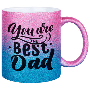You are the best Dad, Κούπα Χρυσή/Μπλε Glitter, κεραμική, 330ml