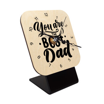 You are the best Dad, Quartz Table clock in natural wood (10cm)