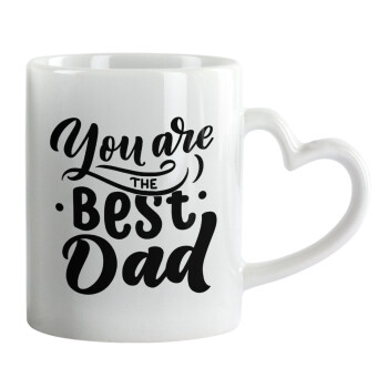 You are the best Dad, Mug heart handle, ceramic, 330ml