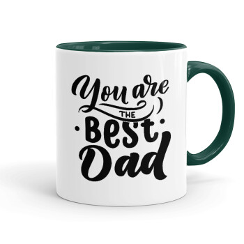 You are the best Dad, Κούπα χρωματιστή πράσινη, κεραμική, 330ml