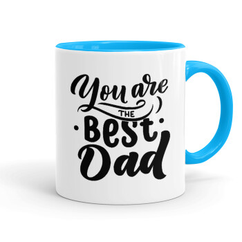 You are the best Dad, Κούπα χρωματιστή γαλάζια, κεραμική, 330ml