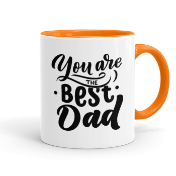 You are the best Dad, Κούπα χρωματιστή πορτοκαλί, κεραμική, 330ml