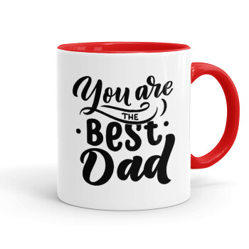 You are the best Dad, Κούπα χρωματιστή κόκκινη, κεραμική, 330ml