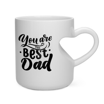 You are the best Dad, Κούπα καρδιά λευκή, κεραμική, 330ml