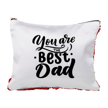 You are the best Dad, Τσαντάκι νεσεσέρ με πούλιες (Sequin) Κόκκινο