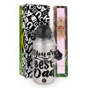 Easter Set, metallic Silver aluminum water bottle (500ml) & scented flat Easter candle (30cm) (PINK)