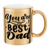 Mug ceramic, gold mirror, 330ml