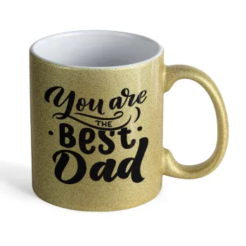 You are the best Dad, Κούπα Χρυσή Glitter που γυαλίζει, κεραμική, 330ml