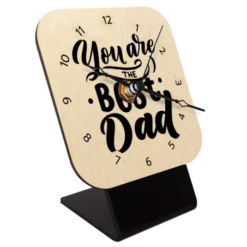 You are the best Dad, Quartz Table clock in natural wood (10cm)