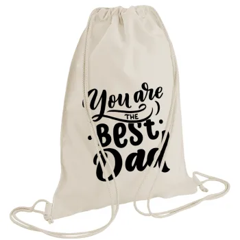 You are the best Dad, Τσάντα πλάτης πουγκί GYMBAG natural (28x40cm)