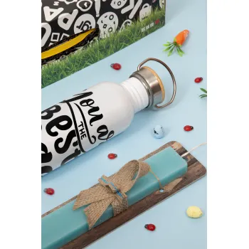 You are the best Dad, Πασχαλινή Λαμπάδα με παγούρι μεταλλικό (620ml, stainless steel) & κερί αρωματικό πλακέ (30cm) (ΤΙΡΚΟΥΑΖ)