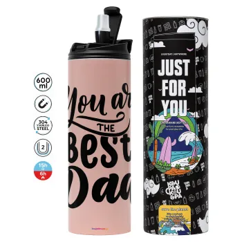 You are the best Dad, Tumbler stainless steel PINK 600ml