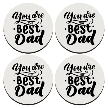 You are the best Dad, SET of 4 round wooden coasters (9cm)