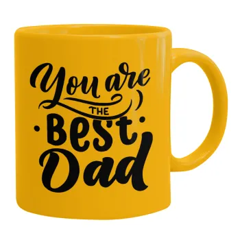 You are the best Dad, Ceramic coffee mug yellow, 330ml